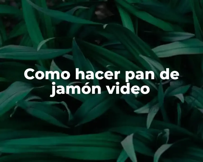 Como hacer pan de jamón video