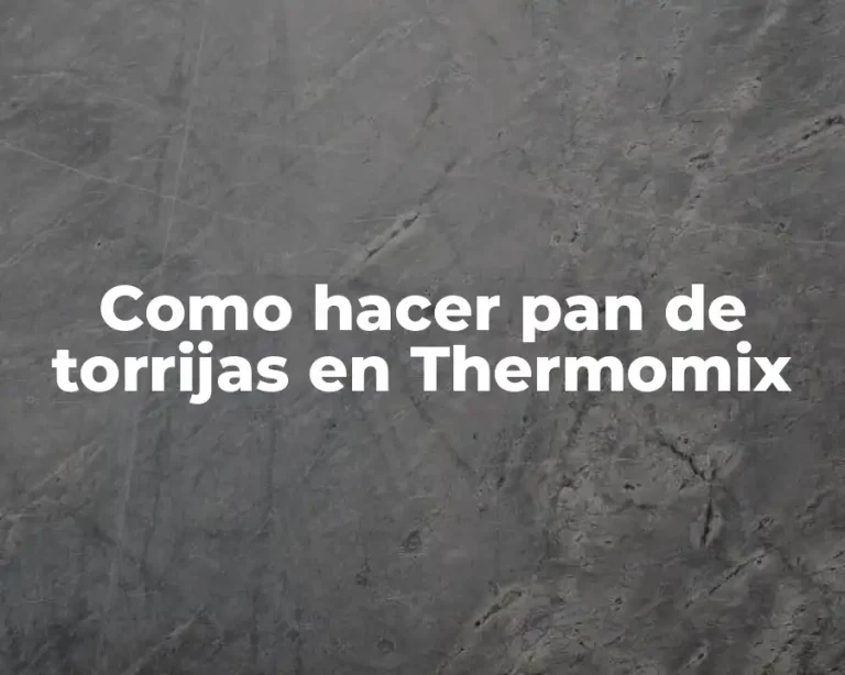 Como hacer pan de torrijas en Thermomix