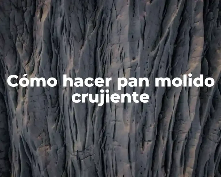 Cómo hacer pan molido crujiente