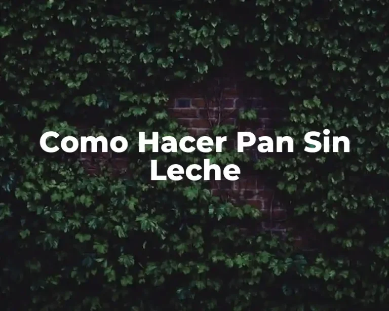 Como Hacer Pan Sin Leche