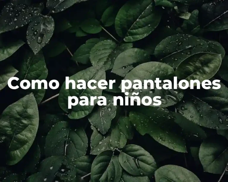 Como hacer pantalones para niños