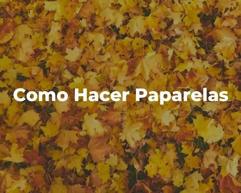 Como Hacer Paparelas