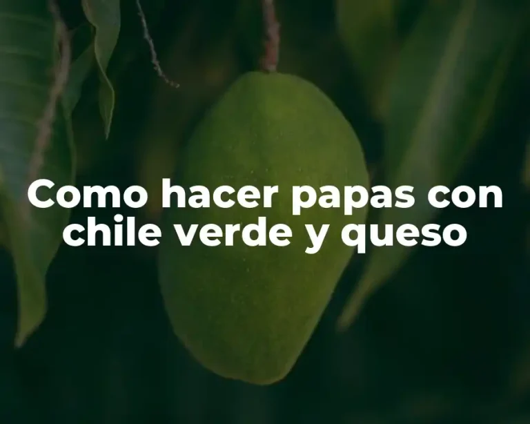 Como hacer papas con chile verde y queso