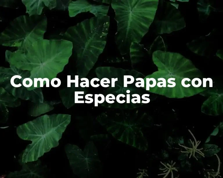 Como Hacer Papas con Especias
