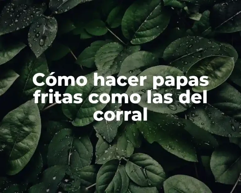 Cómo hacer papas fritas como las del corral