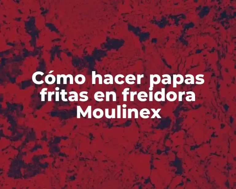 Cómo hacer papas fritas en freidora Moulinex
