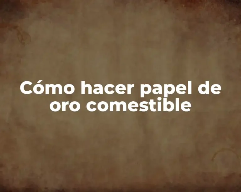 Cómo hacer papel de oro comestible
