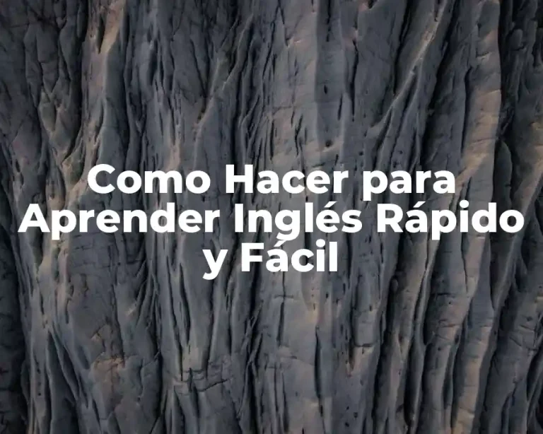 Como Hacer para Aprender Inglés Rápido y Fácil