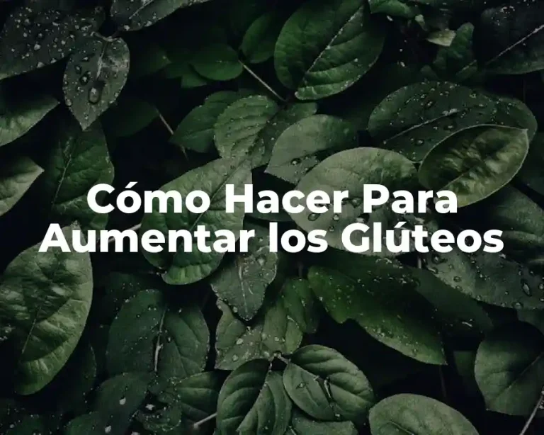 Cómo Hacer Para Aumentar los Glúteos