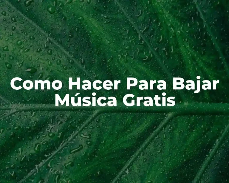 Como Hacer Para Bajar Música Gratis