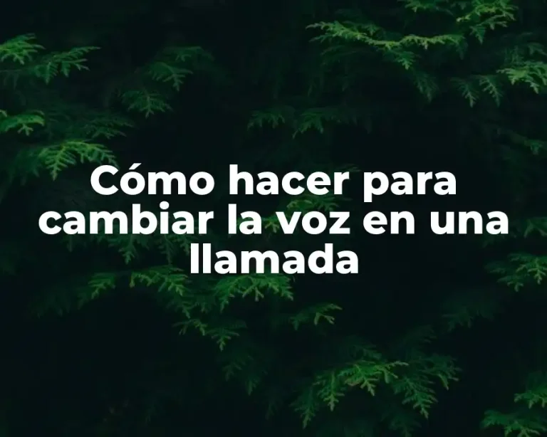 Cómo hacer para cambiar la voz en una llamada