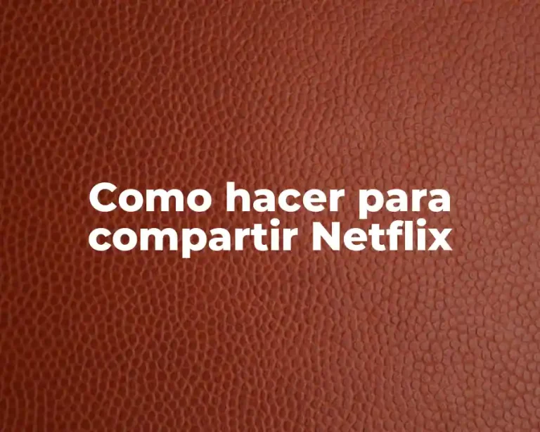 Como hacer para compartir Netflix