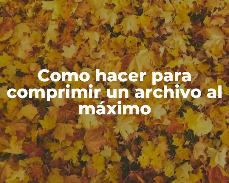 Como hacer para comprimir un archivo al máximo