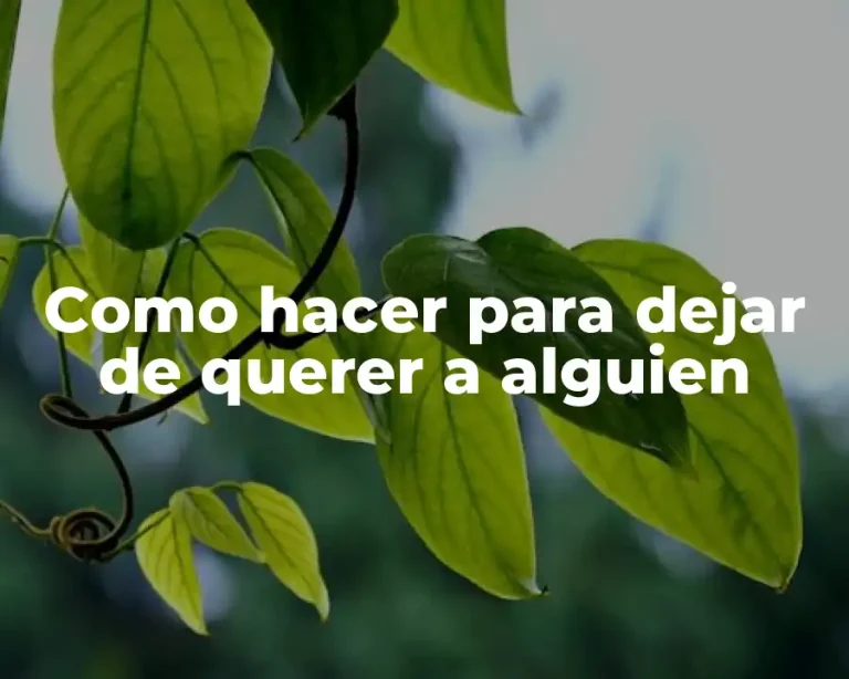 Como hacer para dejar de querer a alguien