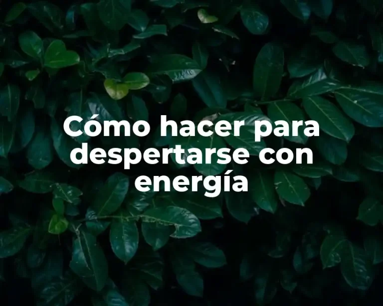 Cómo hacer para despertarse con energía