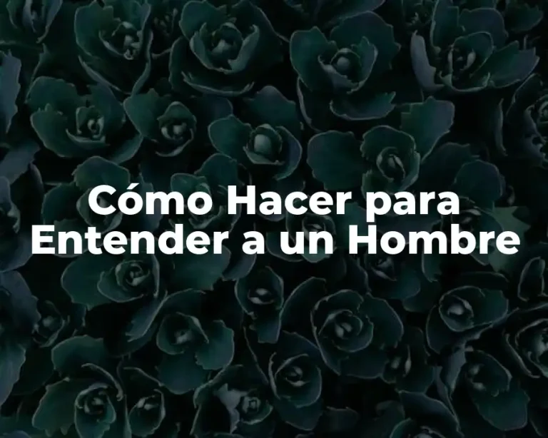 Cómo Hacer para Entender a un Hombre