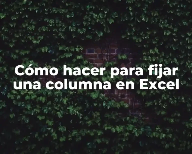 Cómo hacer para fijar una columna en Excel