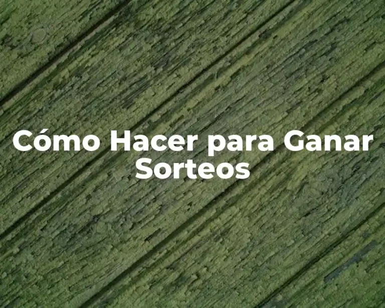 Cómo Hacer para Ganar Sorteos