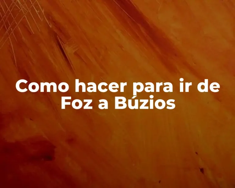 Como hacer para ir de Foz a Búzios