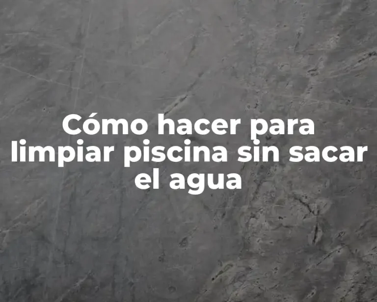 Cómo hacer para limpiar piscina sin sacar el agua