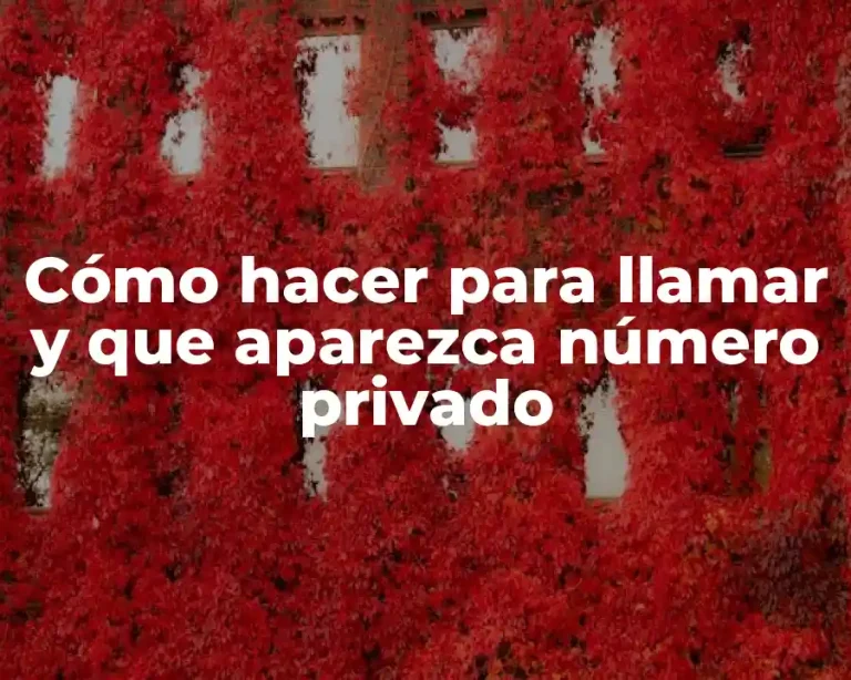Cómo hacer para llamar y que aparezca número privado