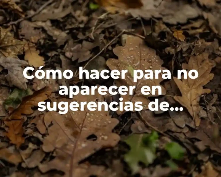 Cómo hacer para no aparecer en sugerencias de Instagram