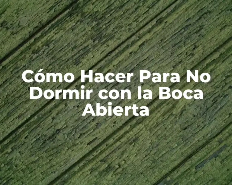 Cómo Hacer Para No Dormir con la Boca Abierta