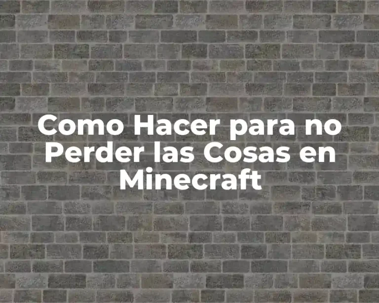Como Hacer para no Perder las Cosas en Minecraft