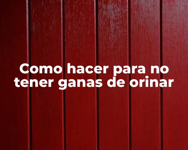 Como hacer para no tener ganas de orinar