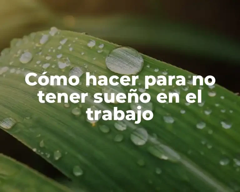 Cómo hacer para no tener sueño en el trabajo