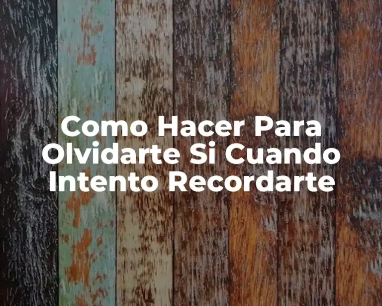 Como Hacer Para Olvidarte Si Cuando Intento Recordarte