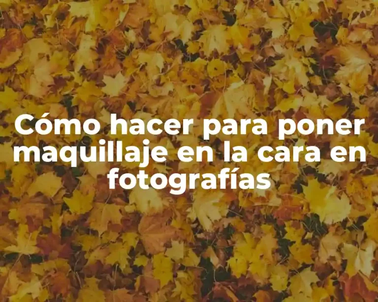 Cómo hacer para poner maquillaje en la cara en fotografías