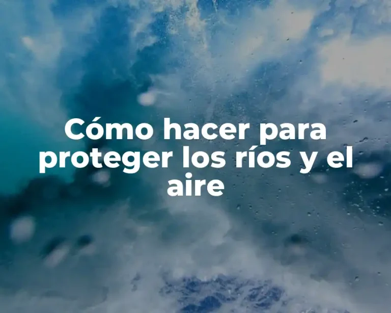 Cómo hacer para proteger los ríos y el aire