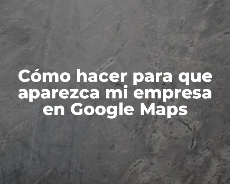 Cómo hacer para que aparezca mi empresa en Google Maps