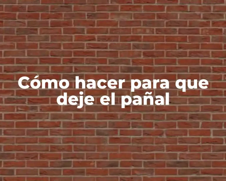 Cómo hacer para que deje el pañal