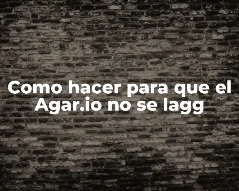 Como hacer para que el Agar.io no se lagg