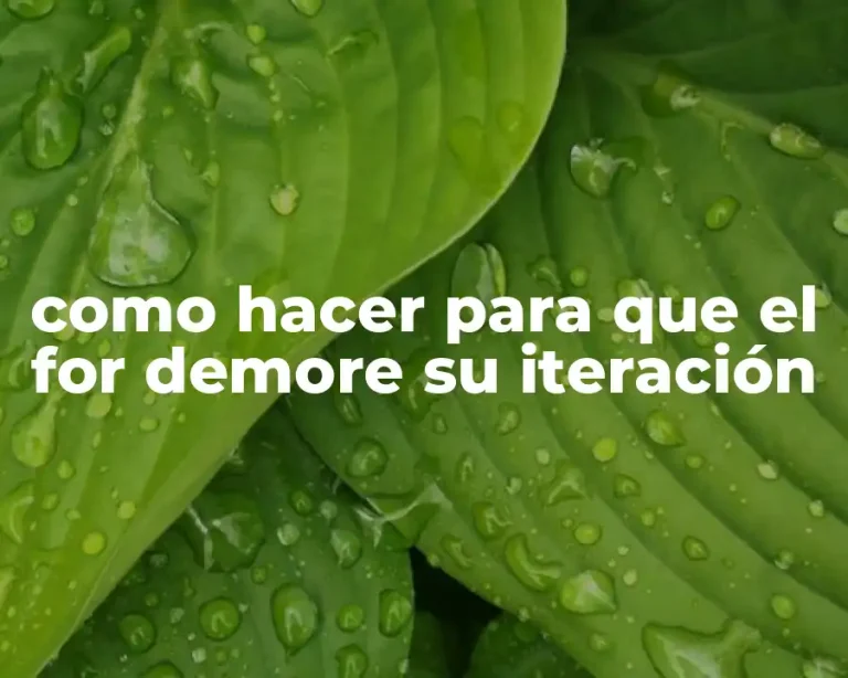 como hacer para que el for demore su iteración