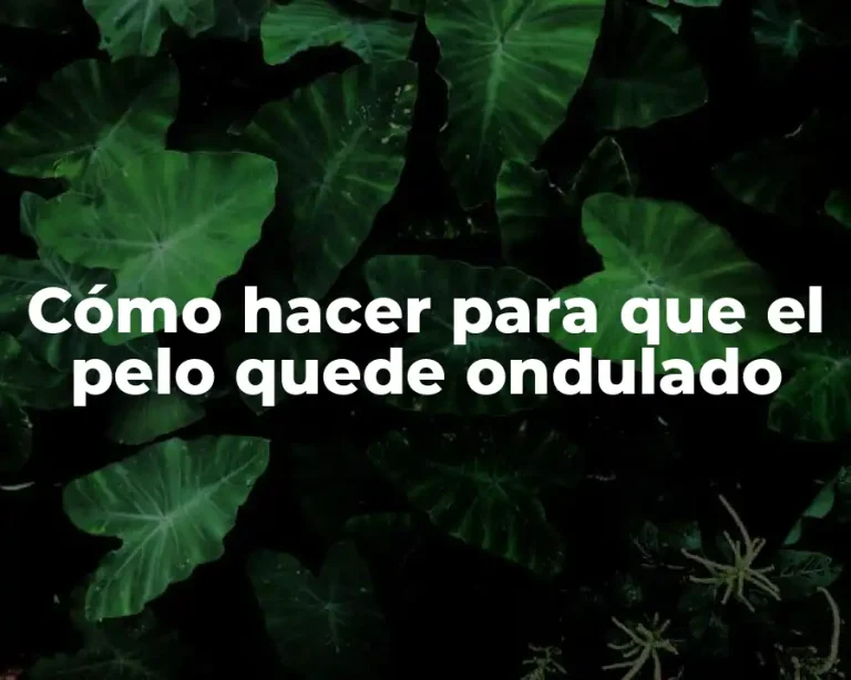 Cómo hacer para que el pelo quede ondulado