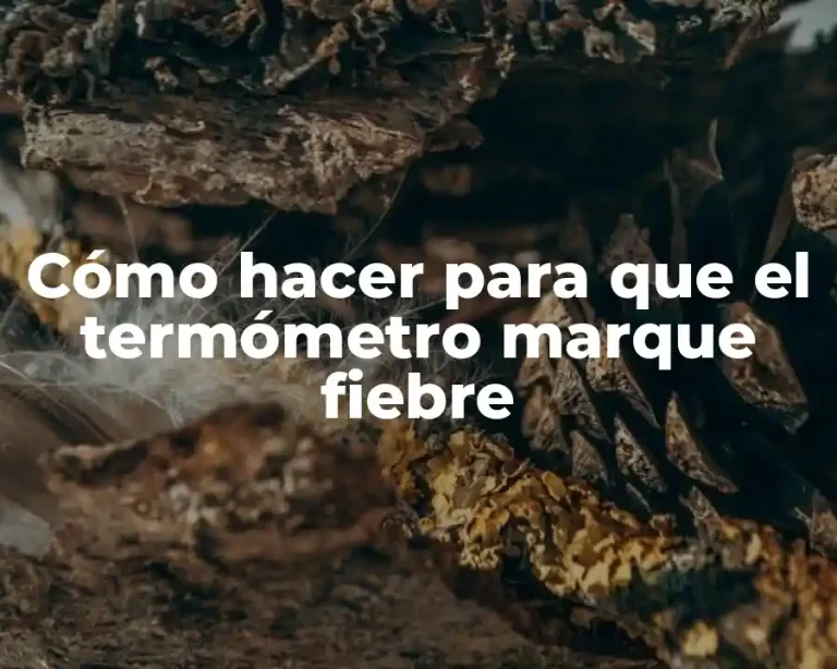 Cómo hacer para que el termómetro marque fiebre