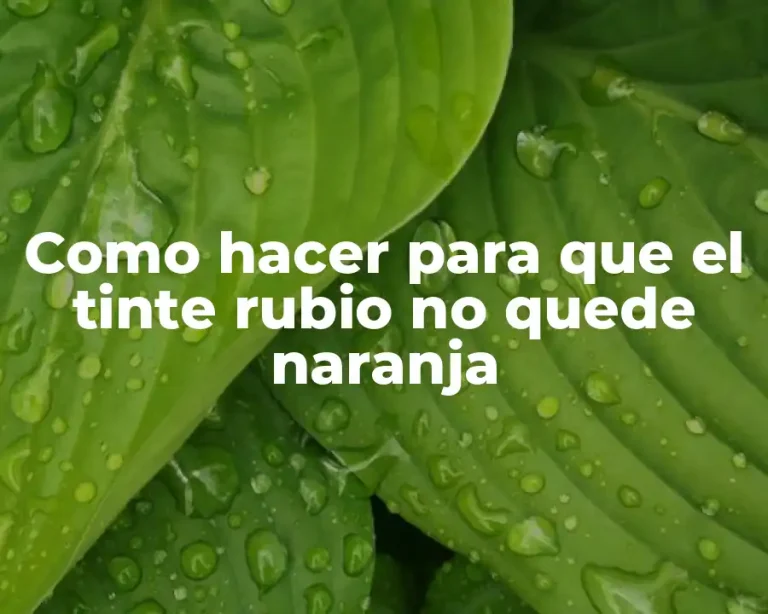 Como hacer para que el tinte rubio no quede naranja