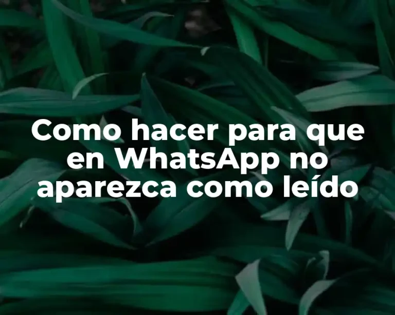 Como hacer para que en WhatsApp no aparezca como leído
