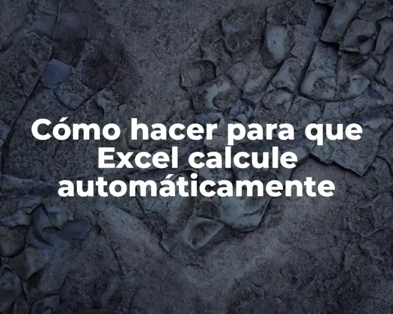 Cómo hacer para que Excel calcule automáticamente