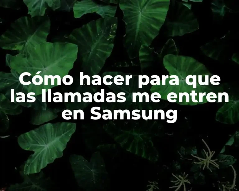 Cómo hacer para que las llamadas me entren en Samsung