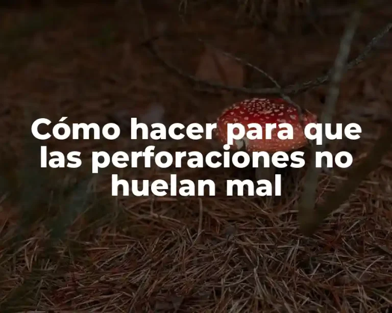Cómo hacer para que las perforaciones no huelan mal