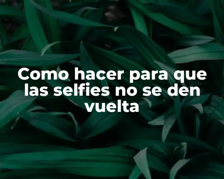 Como hacer para que las selfies no se den vuelta