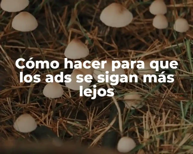 Cómo hacer para que los ads se sigan más lejos