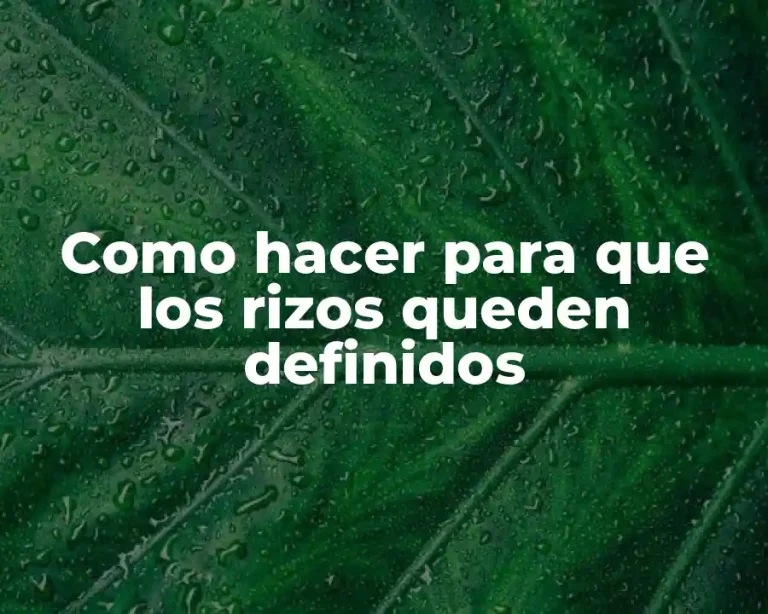 Como hacer para que los rizos queden definidos