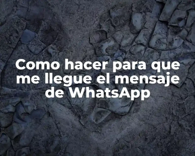 Como hacer para que me llegue el mensaje de WhatsApp