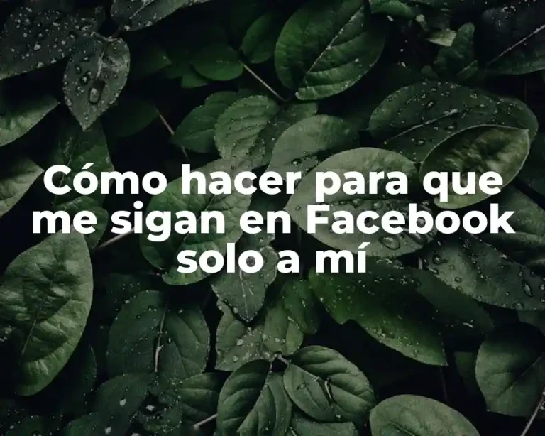 Cómo hacer para que me sigan en Facebook solo a mí
