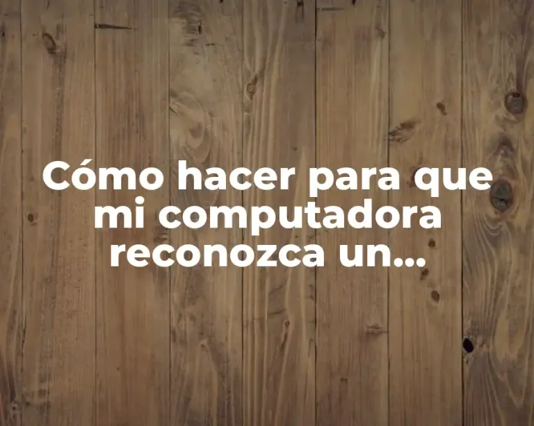 Cómo hacer para que mi computadora reconozca un dispositivo USB